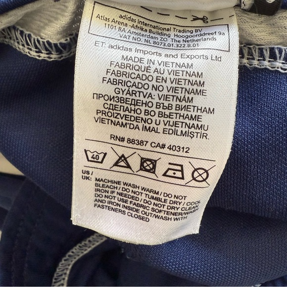 Adidas Training Track Pants Youth Boy Size Small Navy Blue White Soccer Sporty - Picture 13 of 14